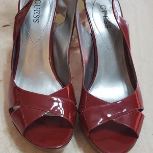 Red Guess heels pinup